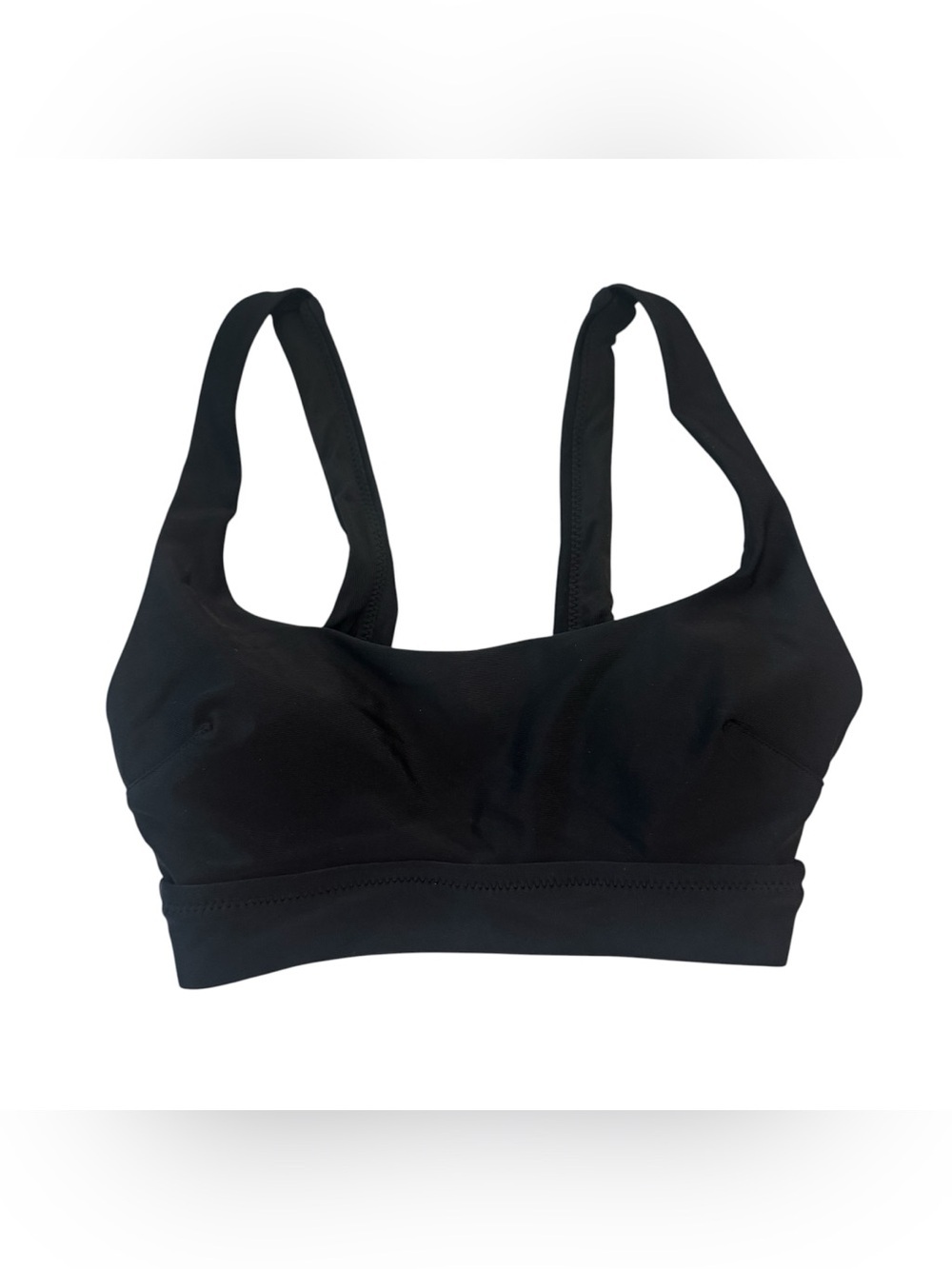 Aerie Women’s Black Banded Wide Strap Scoop Bikini Top Sz XXS NWT
